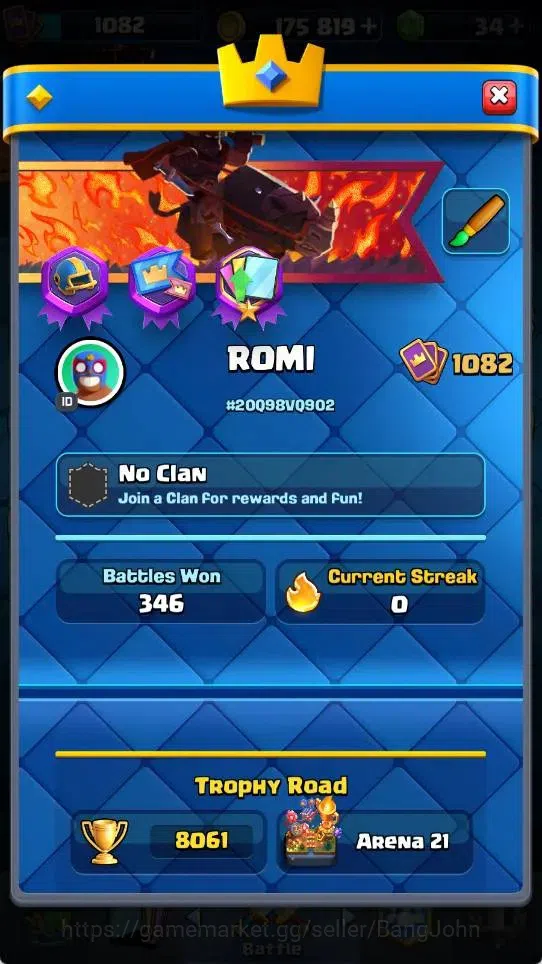 Clash Royale Accounts Mobile |KTL 12|Trophy 8061|5 EVO Cards|1 Hero Card image 19