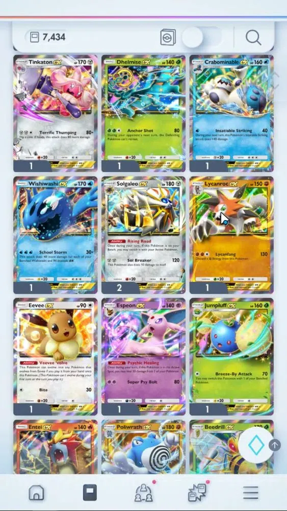Pokémon TCG Pocket Accounts EN 7,4K Card|155 EX|5 Crown [Bombardier,Solgaleo,A image 15