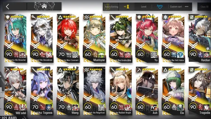 Arknights Accounts High-End Global|Lv 102|316 OP + 79 Outfit|14 Limit (Wisadel,Sakiko,Ash,Ela,Wang,Yu,Lappland Deca,Exu 1