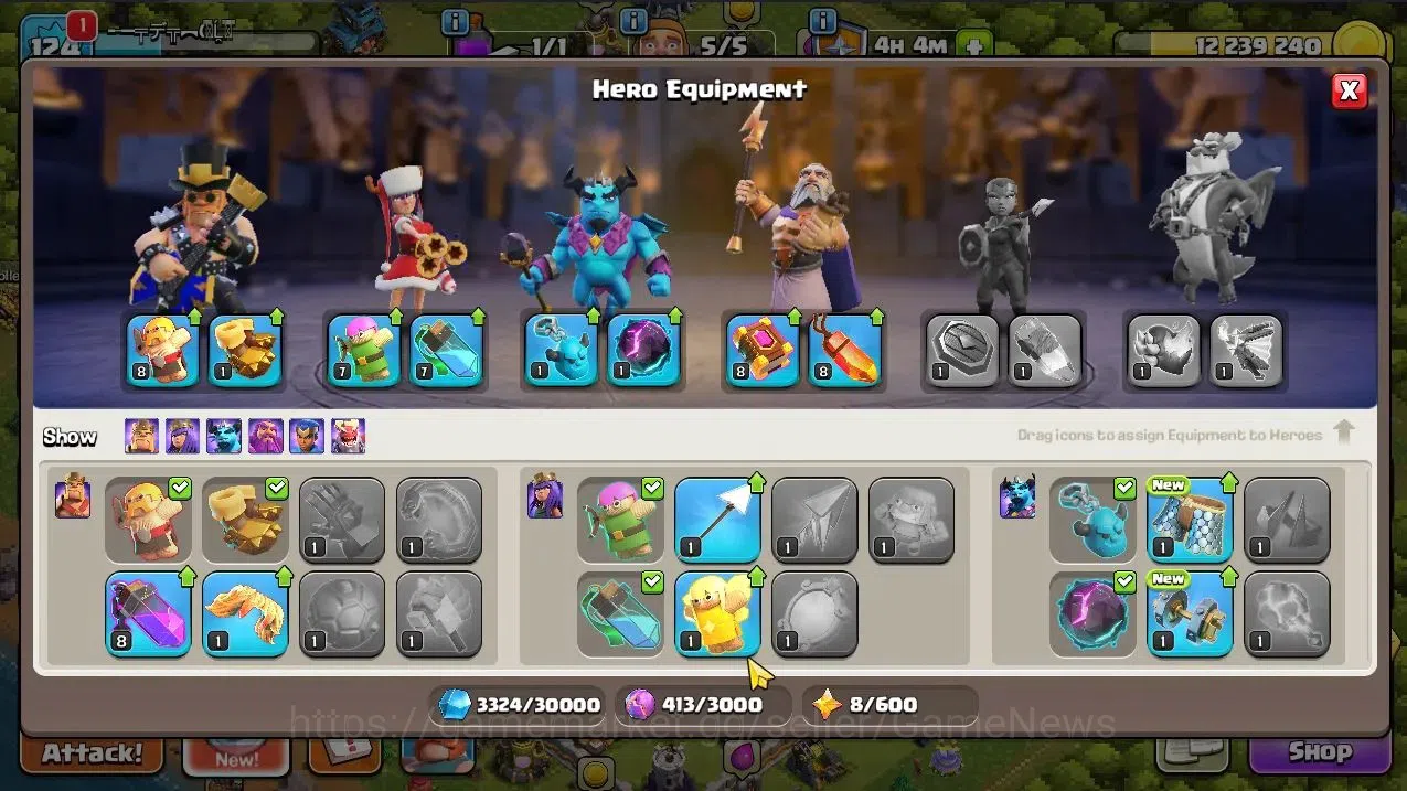 Clash of Clans Accounts TH 12-BH 9|Limited Skin|LV 124|HH 6|BK 50,AQ 51,GW image 18