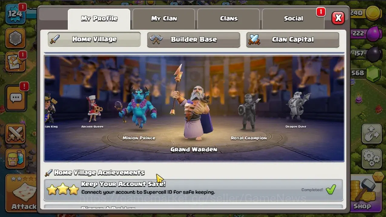 Clash of Clans Accounts TH 12-BH 9|Limited Skin|LV 124|HH 6|BK 50,AQ 51,GW image 4