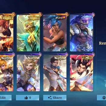 Mobile Legends: Bang Bang Accounts Collector Hero 124|Skins 260|PRIME(Granger,Yu Zhong),KOF Karina,CC Natalia,Zodiac
