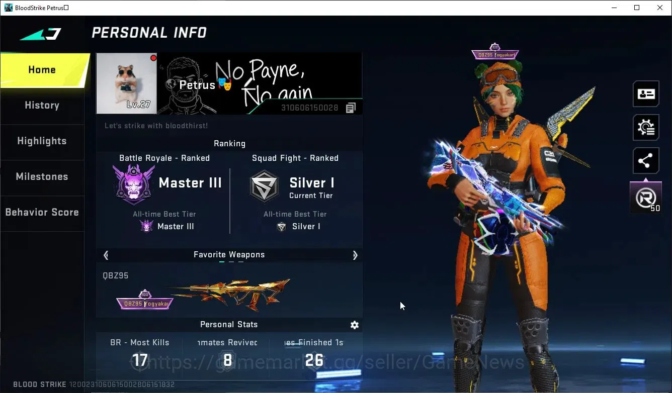 Blood Strike Accounts ASIA|MELEE Talon Knife+Collab TOKREV MCX|5 ULTRA [ image 2