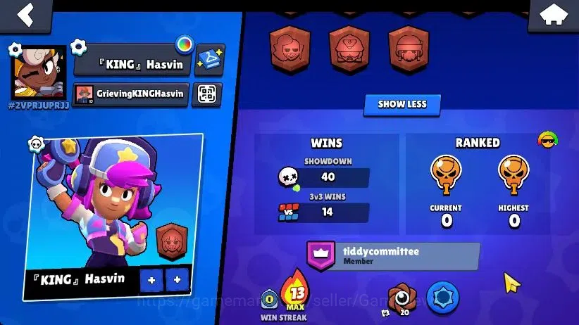 Brawl Stars Accounts 1004 Trophy|18 Brawlers 3 Max Lvl [EMZ,Edgar,Shelly]|1 Epic Skins [Stellar Shelly]|CN ON|Take 2