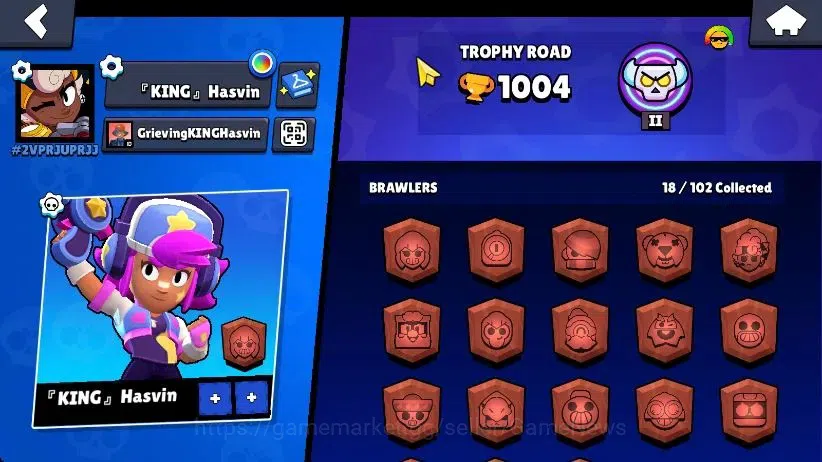 Brawl Stars Accounts 1004 Trophy|18 Brawlers 3 Max Lvl [EMZ,Edgar,Shelly]|1 Epic Skins [Stellar Shelly]|CN ON|Take 9