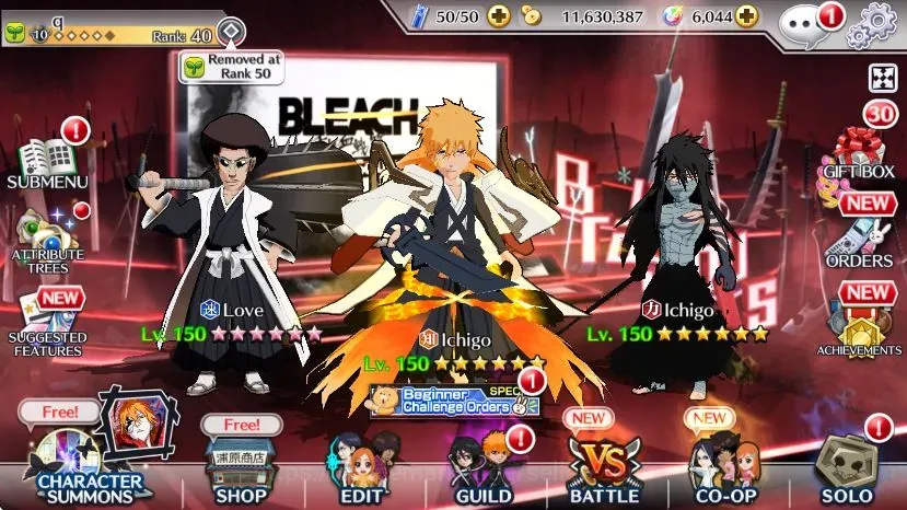 Bleach: Brave Souls Accounts Starter Global Starter|6K Orb+11.6M Coins+20.5K BP|Fresh Story|incl. Aizen TYBW,Ichigo 1