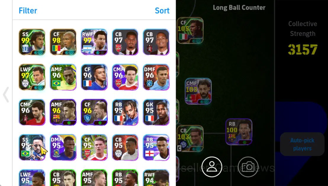 eFootball Accounts Mid-Tier Mobile|Cristian Vieri(Blitz Curler,Phenom Finish),Marcus Rashford(Acc Burst),Frank 2