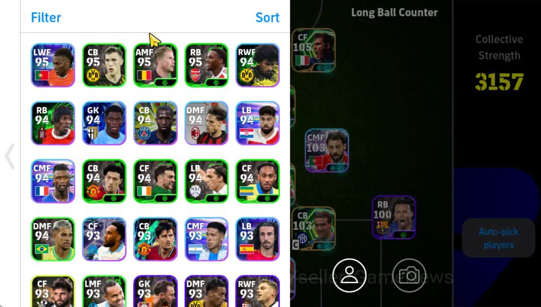 eFootball Accounts Mid-Tier Mobile|Cristian Vieri(Blitz Curler,Phenom Finish),Marcus Rashford(Acc Burst),Frank 3