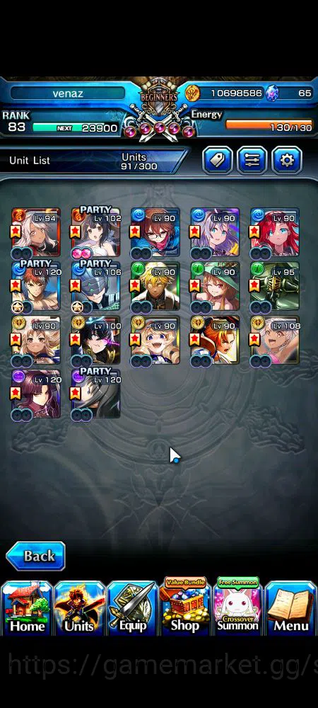 Grand Summoners Accounts Global|Rank 83|17 Ascend|InumutaTW,S MiyuTW,EmiyaT image 4