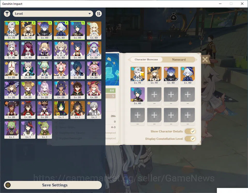 Genshin Impact Accounts Mid Game ASIA |AR 44|3Limited +25(*4Character)|[Flins,Neuvillate,Navia]|MC Female|Low Explore Map 2
