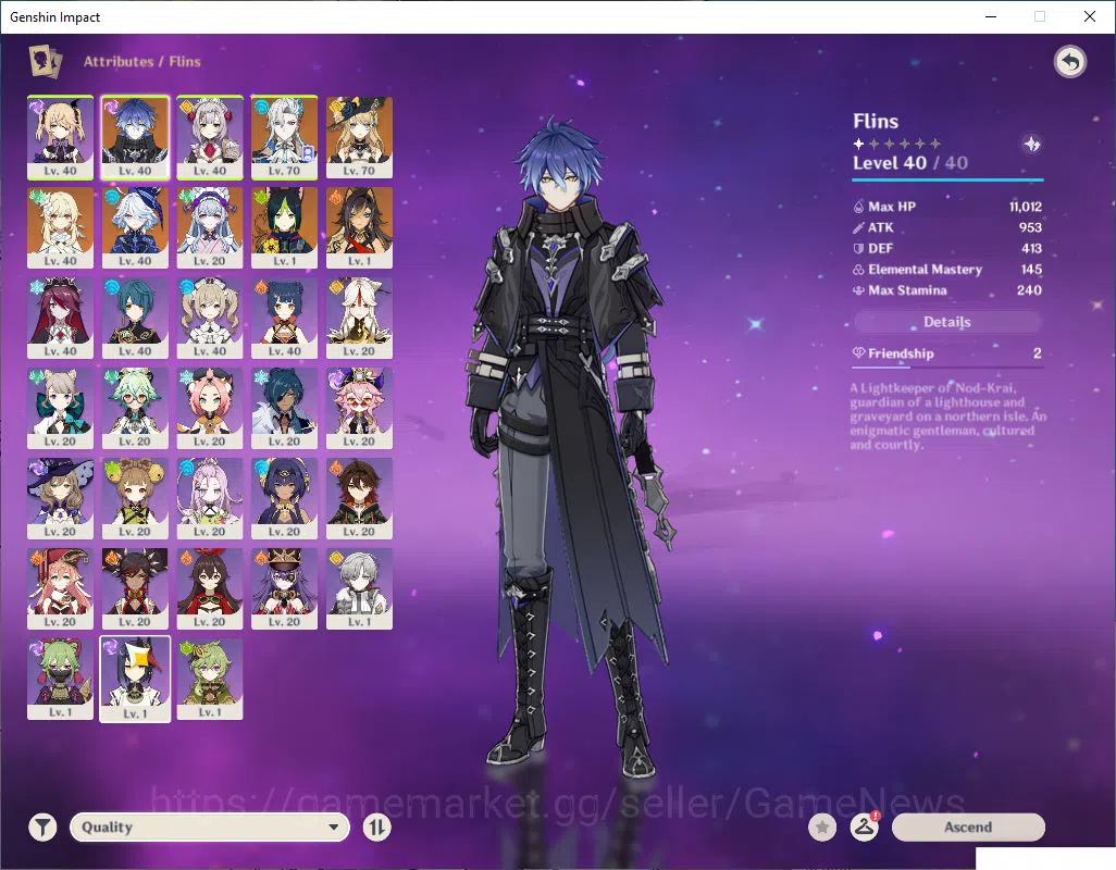 Genshin Impact Accounts Mid Game ASIA |AR 44|3Limited +25(*4Character)|[Flins,Neuvillate,Navia]|MC Female|Low Explore Map 3