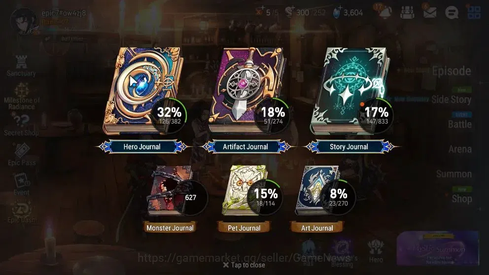 Epic Seven Accounts High-End Global UnVerif|NewEra|6 ML(MChloe,LC Bellona,SS Vivian,Etc)+Setsuka,etc|PoH+Bless ON|Auto W 3