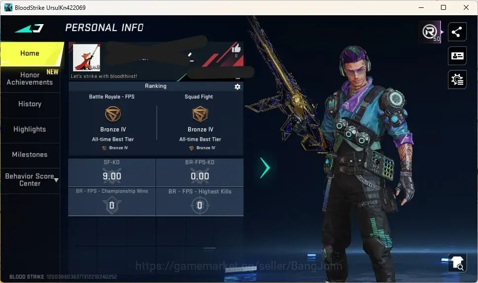 Blood Strike Accounts Rare Skin ASIA | 1 ETERNAL: MP5-Empyrean|1 Limited: Spear-Blossom|1 name Change|Check SS BS3937B 1
