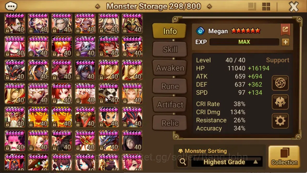 Summoners War: Sky Arena Accounts End-Game ASIA|Lv100 7LND(Lucifer,Kovarci,Shun,Hilda,Giselle,Maya,Gurkha) 137NB5 10