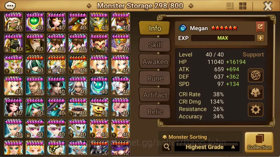 Summoners War: Sky Arena Accounts End-Game ASIA|Lv100 7LND(Lucifer,Kovarci,Shun,Hilda,Giselle,Maya,Gurkha) 137NB5 13