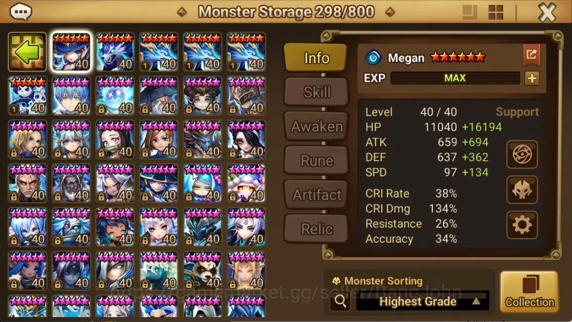 Summoners War: Sky Arena Accounts End-Game ASIA|Lv100 7LND(Lucifer,Kovarci,Shun,Hilda,Giselle,Maya,Gurkha) 137NB5 8