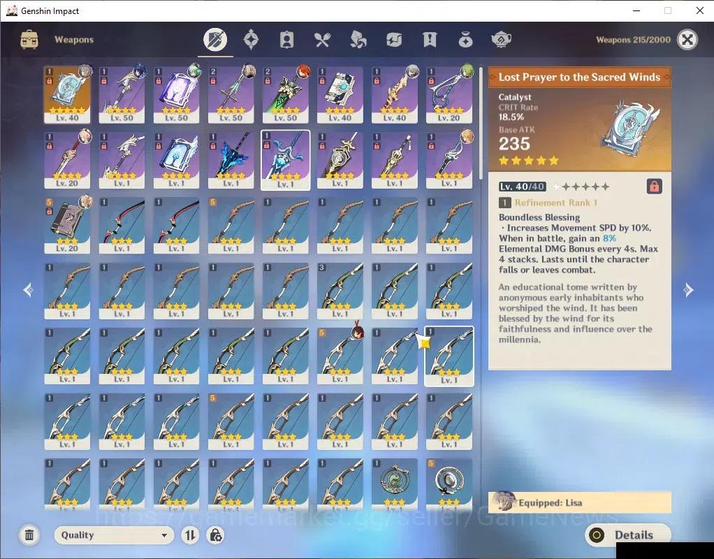 Genshin Impact Accounts ASIA| AR 25| BD Unset| 1 Limited + 1 (*5Standard)| image 4
