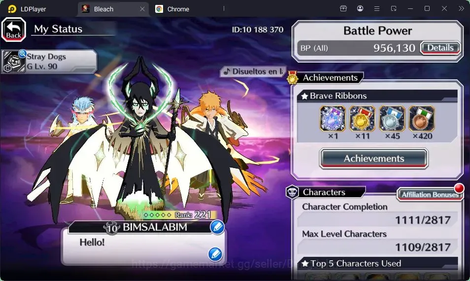 Buy Bleach: Brave Souls Accounts - Global | 956K BP+58K Orb