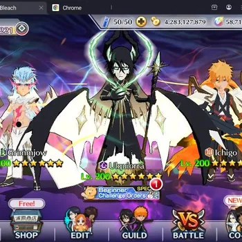 Bleach: Brave Souls Accounts Mid-Tier Global |956K BP+58K Orb|Mid Game|8K Acc Ticket|Byakuya TYBW26,Rukia TYBW26,Ulquiorra
