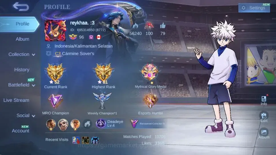 Mobile Legends: Bang Bang Accounts Global|Skin 260|Renowned|KOF Karina,P.A.C.E Fanny, image 1