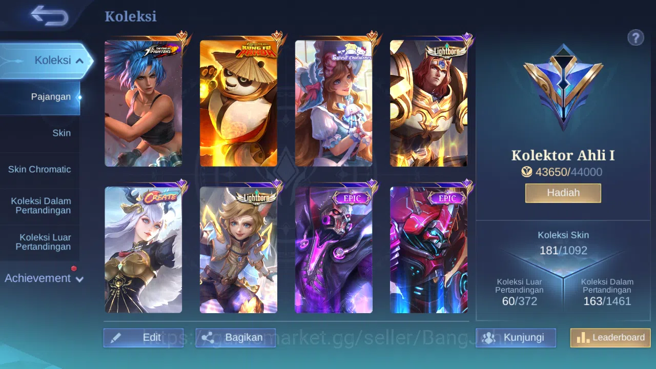 Mobile Legends: Bang Bang Accounts Hero 102 Skin 181 | Kungfupanda Akai | Sanrio Flor image 12