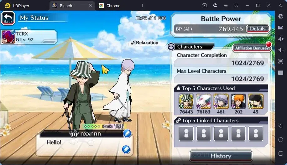 Bleach: Brave Souls Accounts Mid-Tier GLOBAL | 50K ORB+MidGame | Yukio TYBW26,Gremmy9TH,Rangiku Swimsuit,Ichigo7TH,Ulquiora 3