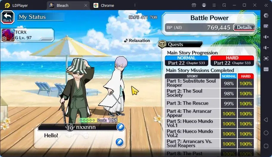 Bleach: Brave Souls Accounts Mid-Tier GLOBAL | 50K ORB+MidGame | Yukio TYBW26,Gremmy9TH,Rangiku Swimsuit,Ichigo7TH,Ulquiora 4