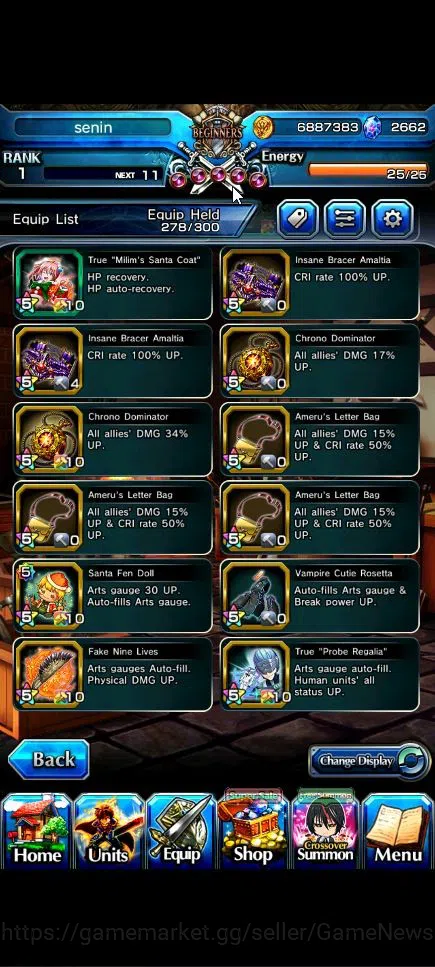 Grand Summoners Accounts Starter Global|Rank 1|Best Starter 2662 cc + 6 9