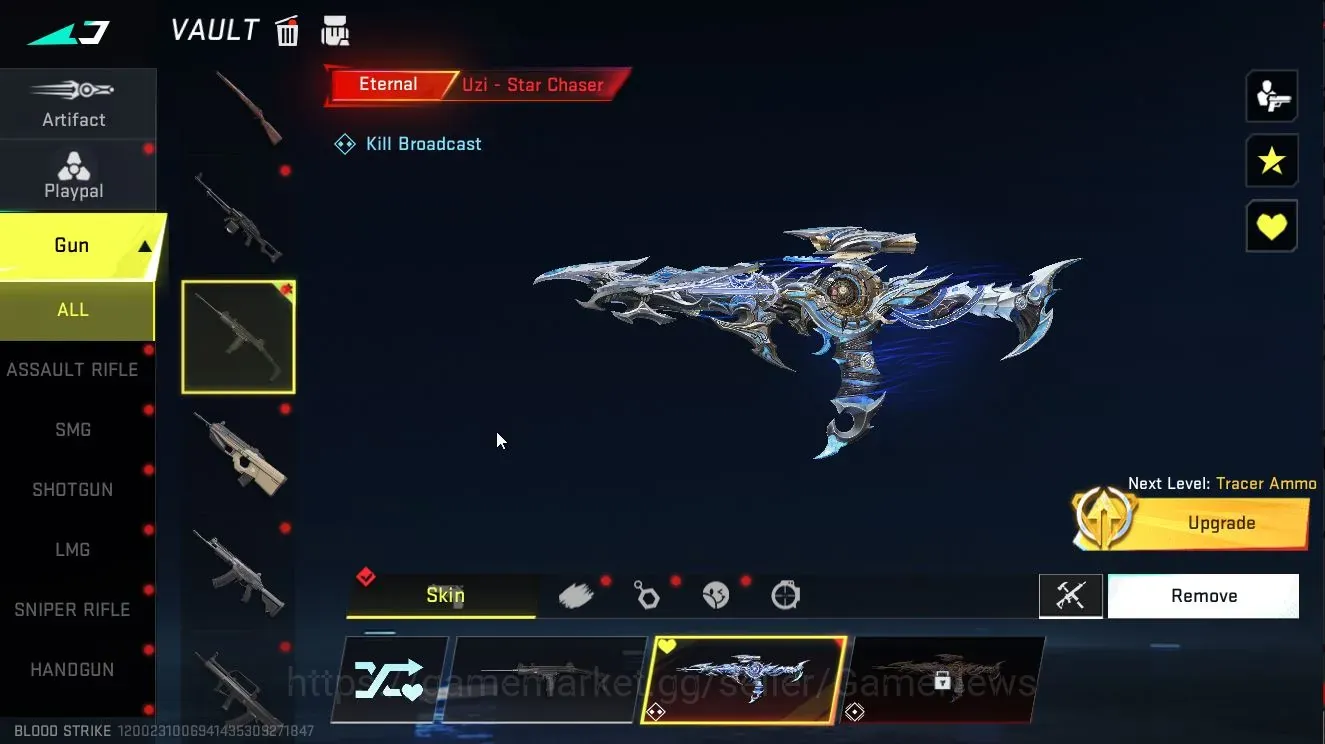 Blood Strike Accounts Collab Skin Asia|Eternal Uzi Star Chaser Lv2,MP7+Collab AOT M4A1 Bof,Fal Beast Titan|6 1
