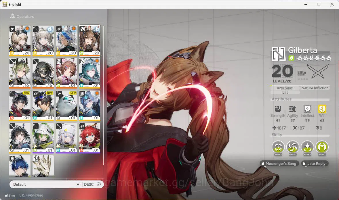 Arknights: Endfield Accounts ASIA|1 limit + 3 weapon| Gilberta, Lifeng, Ardelia image 12