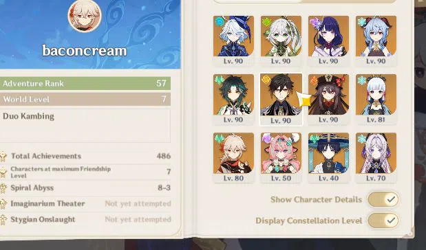 Genshin Impact Accounts End Game ASIA |AR 57| 12 Limited 2