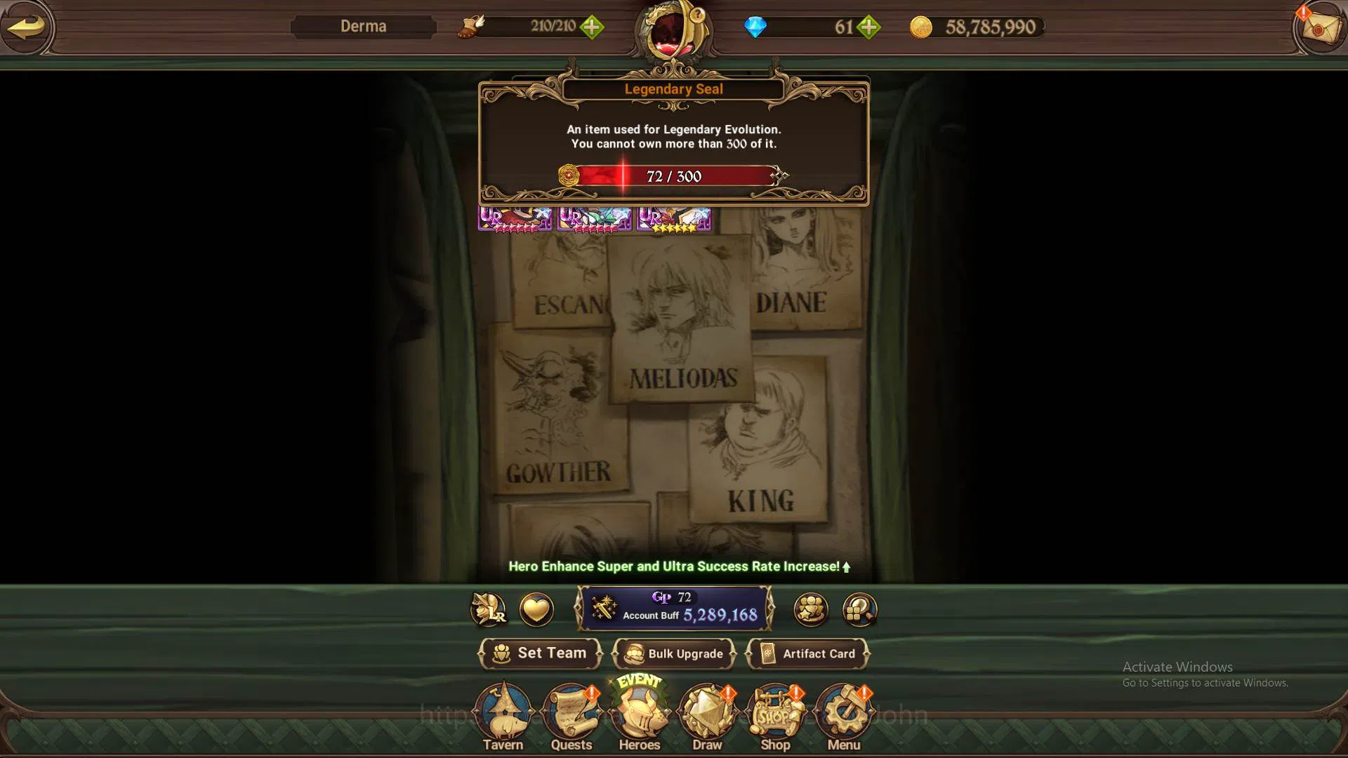 The Seven Deadly Sins: Grand Cross Accounts Others GLOBAL|5.2M CC|LS 72|2LR Cusack,Merlin|Full Collab Konosuba|13 UR 10