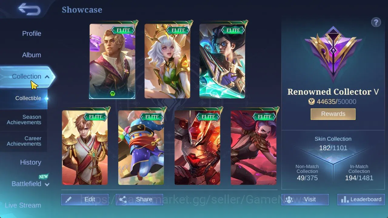 Mobile Legends: Bang Bang Accounts Hero 89|Skin 182|High Glory 58|Prime Granger,LB[Al image 3