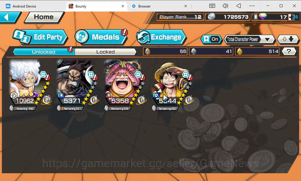 One Piece Bounty Rush Accounts Global | 4 EX META | TF Luffy MAX, Stongest Kaido, image 4