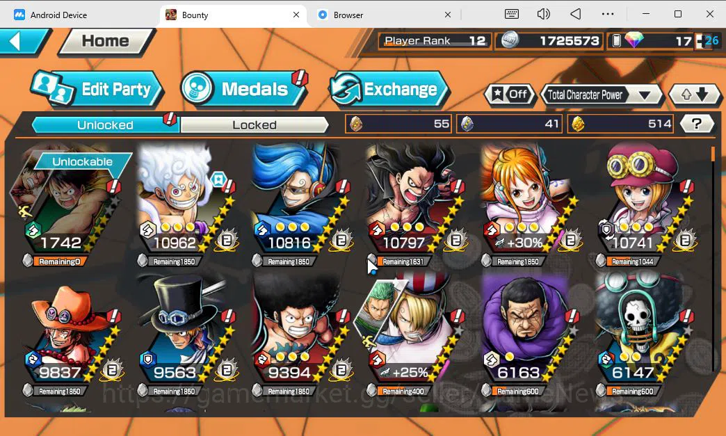 One Piece Bounty Rush Accounts Global | 4 EX META | TF Luffy MAX, Stongest Kaido, image 5