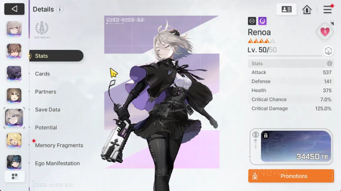 Chaos Zero Nightmare Accounts GLOBAL Lv48| 7 SSR [Sereniel,Yuki+Sign,Renoa+Sign,Orlea+Sign,Vero,Etc]+11 SR 19