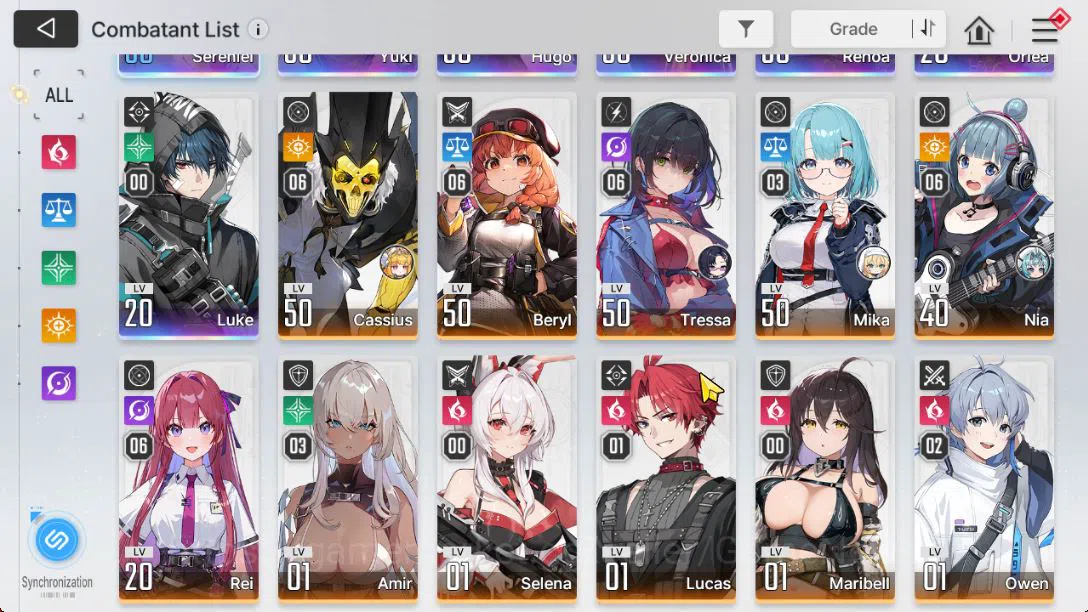 Chaos Zero Nightmare Accounts GLOBAL Lv48| 7 SSR [Sereniel,Yuki+Sign,Renoa+Sign,Orlea+Sign,Vero,Etc]+11 SR 4