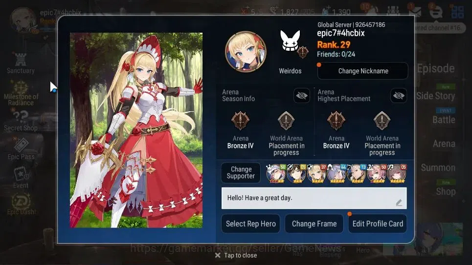 Epic Seven Accounts GLOBAL UnVerif|New Era|2 ML(B Hwayoung,Maid Chloe) image 2
