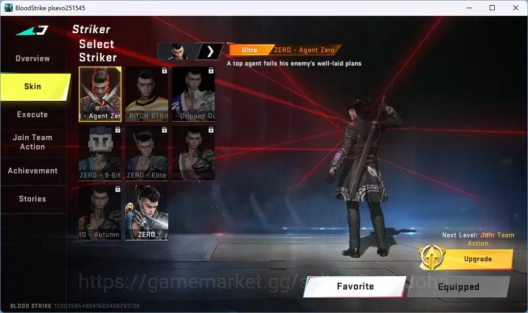 Blood Strike Accounts ASIA | 1 ULTRA STRIKER: ZERO-Agent Zero | 1 Epic N image 5