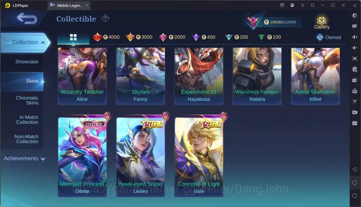 Mobile Legends: Bang Bang Accounts Collector Global|Hero 133|Skin 334|Exalted|Legend Johnson|Naruto Suyou|HxH Cecillion|SV 11