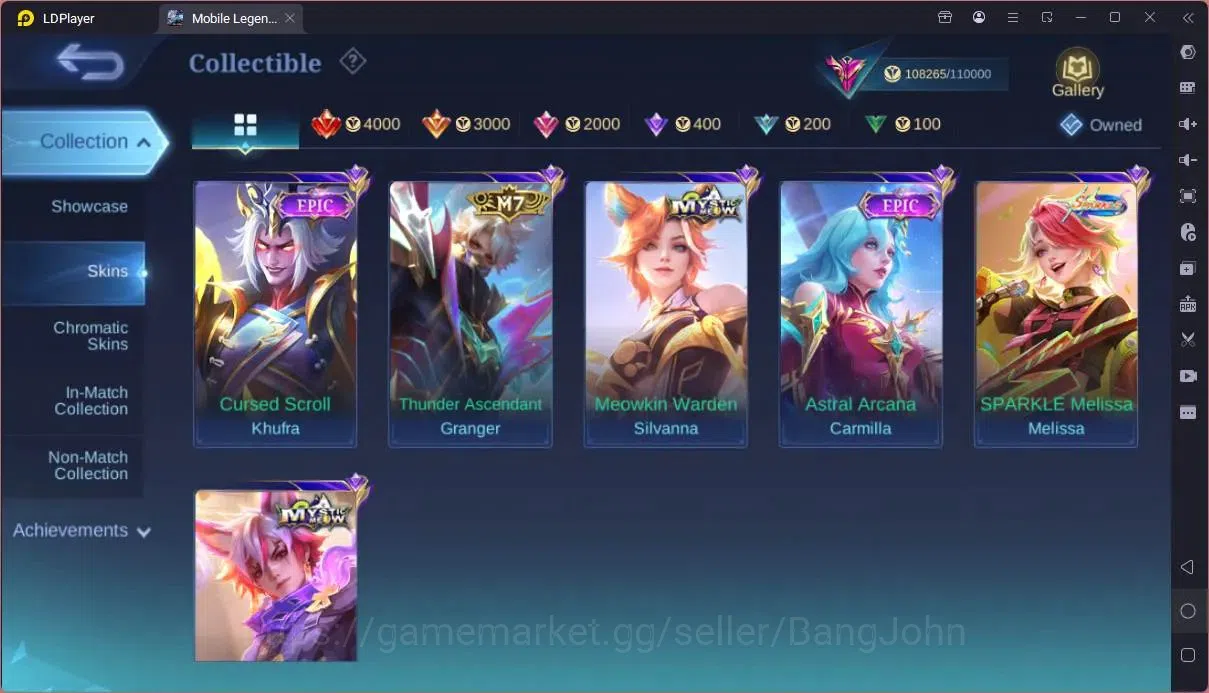 Mobile Legends: Bang Bang Accounts Collector Global|Hero 133|Skin 334|Exalted|Legend Johnson|Naruto Suyou|HxH Cecillion|SV 20