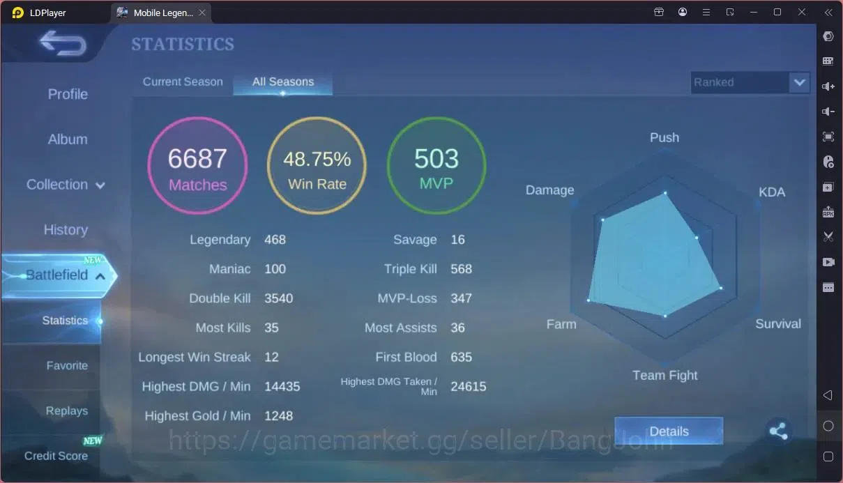 Mobile Legends: Bang Bang Accounts Collector Global|Hero 133|Skin 334|Exalted|Legend Johnson|Naruto Suyou|HxH Cecillion|SV 3