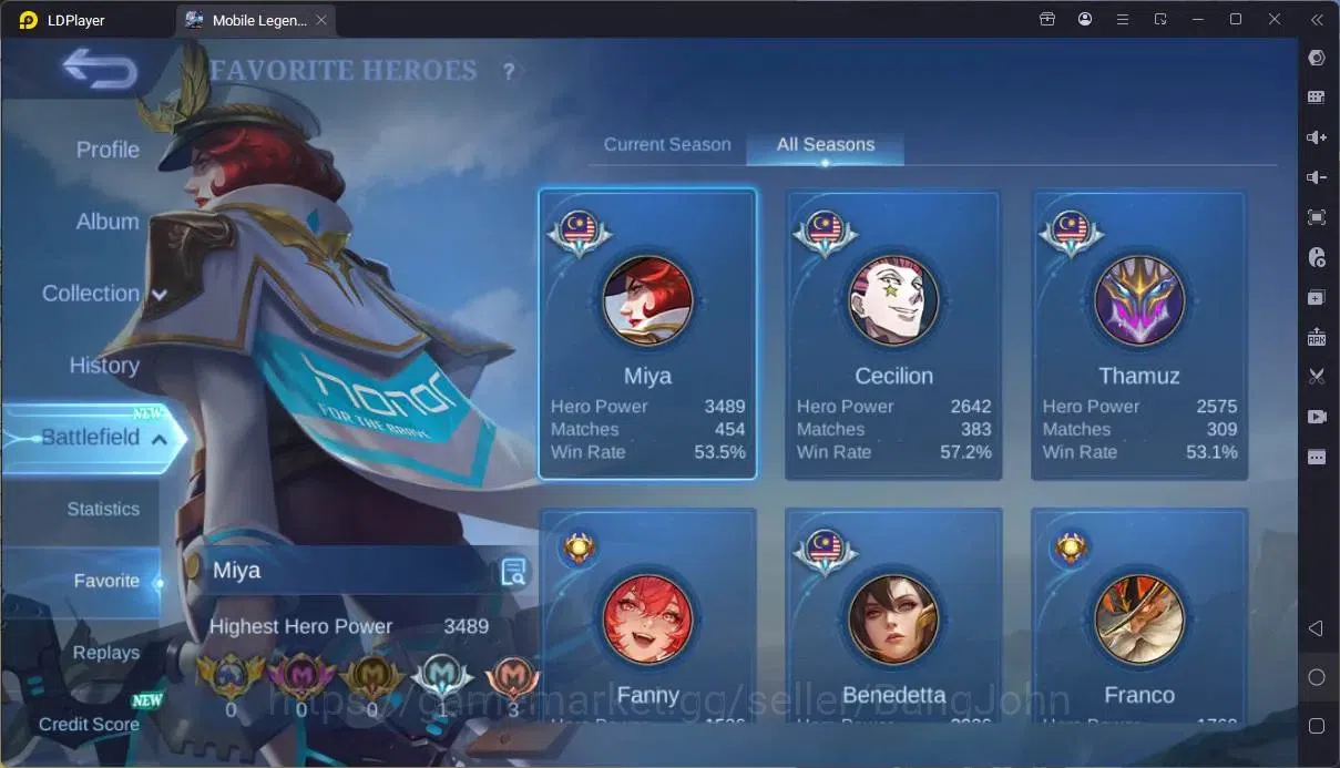 Mobile Legends: Bang Bang Accounts Collector Global|Hero 133|Skin 334|Exalted|Legend Johnson|Naruto Suyou|HxH Cecillion|SV 4