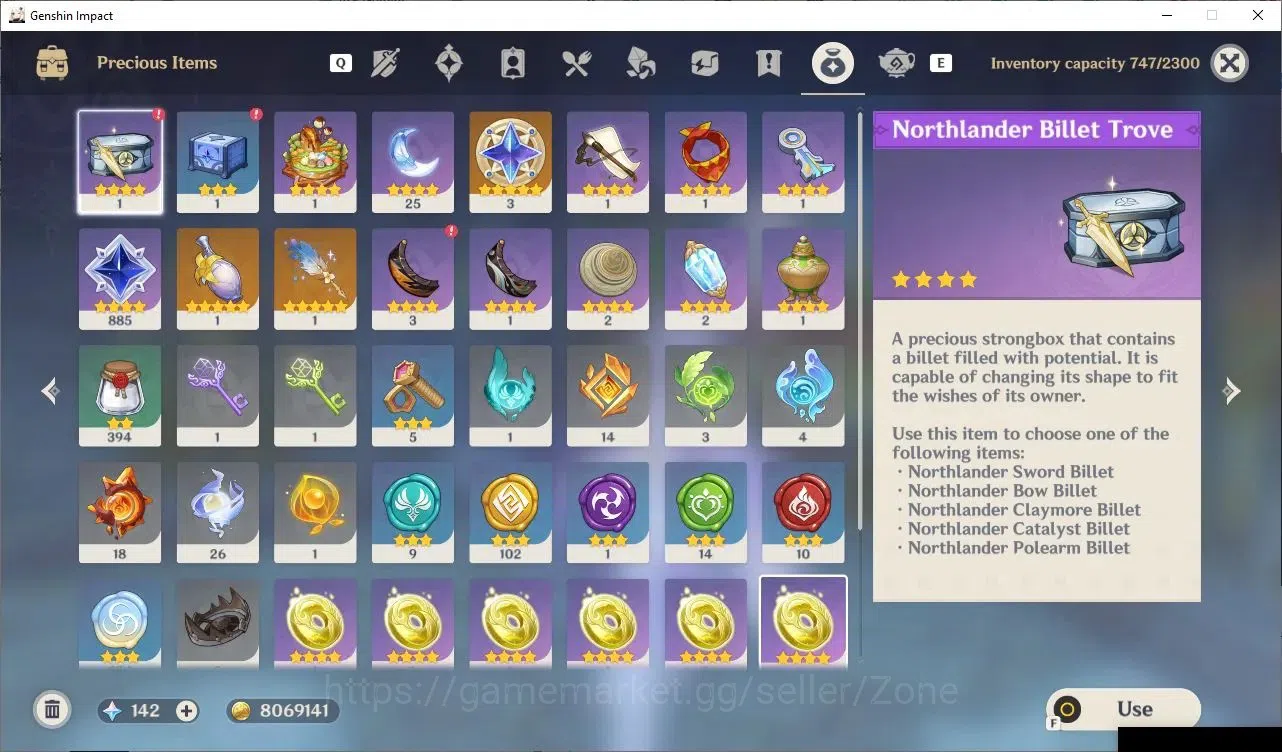 Genshin Impact Accounts Others ASIA|AR 57|10 Limit+5(*5Wep)|Prem Skirk(Skirk+Sign, Escofier+Sign, Columbina,Citlali 7