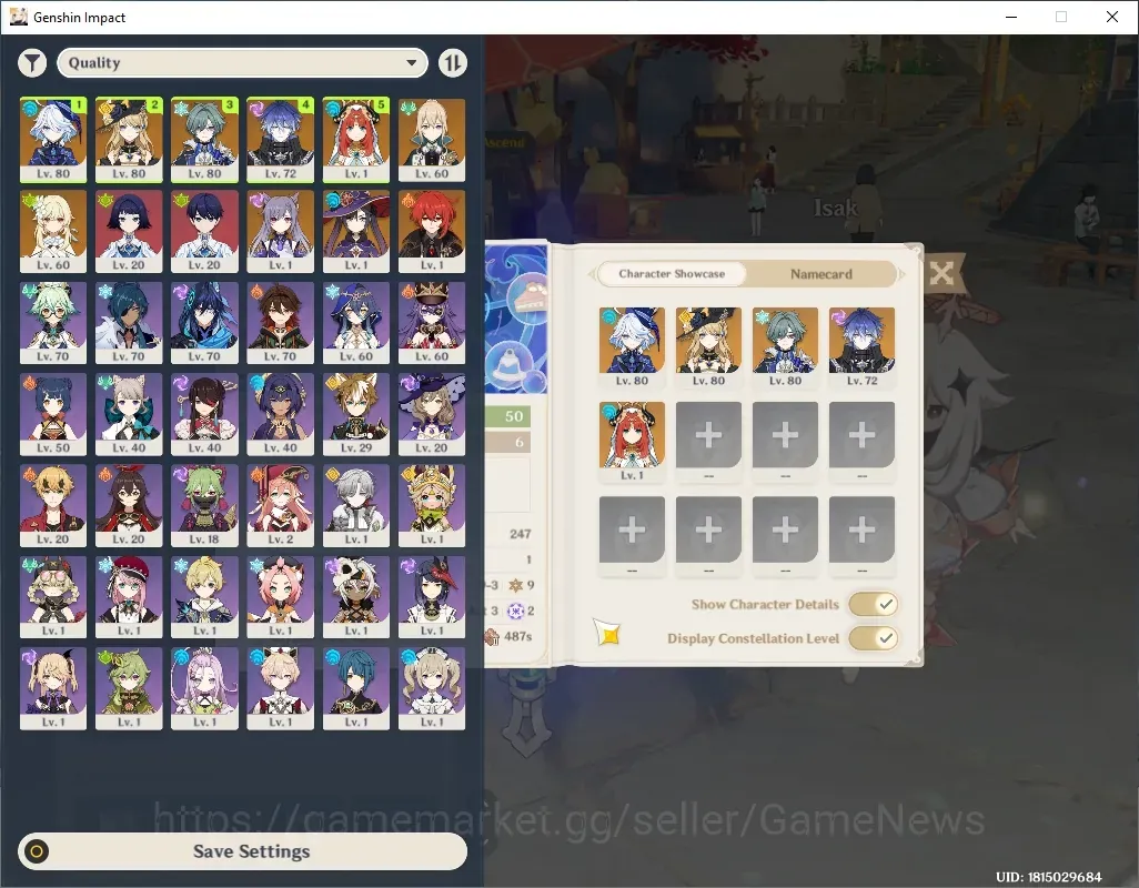 Genshin Impact Accounts Others ASIA|AR 50|Rate On|5 Limit+1 Standard+1(*5 1