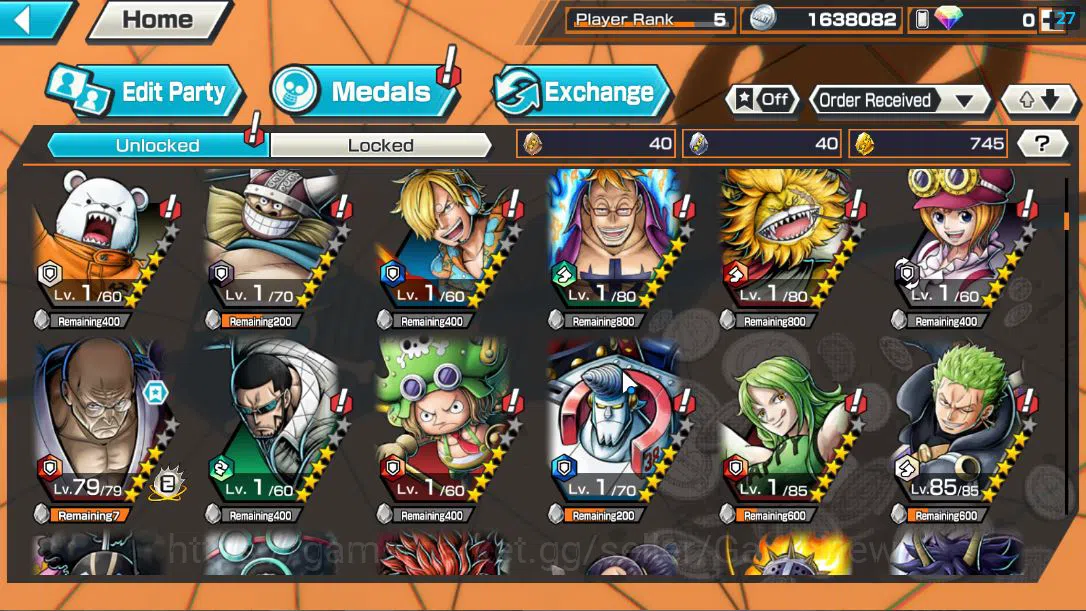 One Piece Bounty Rush Accounts Global|4 EX| T5E St.Ethanbaron,Divine Departure Sh image 7