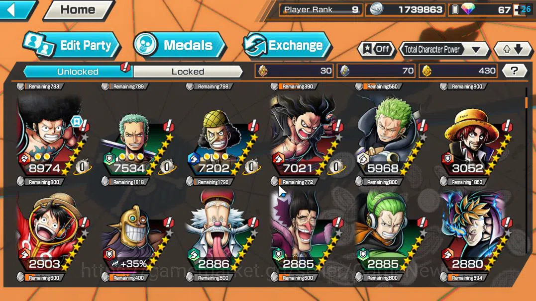 One Piece Bounty Rush Accounts Global | EX 3 | The 4 Emperors D.Luffy,Battle of M image 7