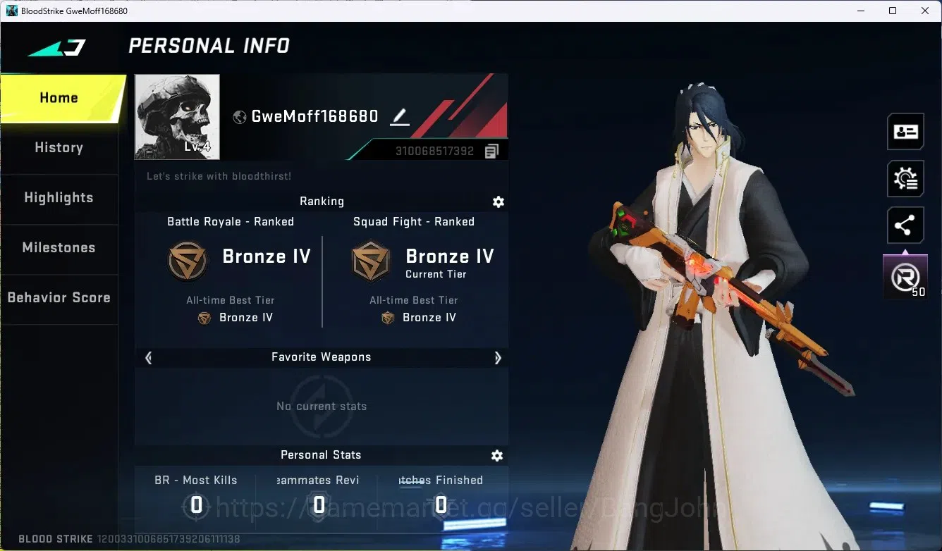 Blood Strike Accounts ASIA|Collab Gun MCX - EVA-00|Collab Ethan-Byakuya image 1