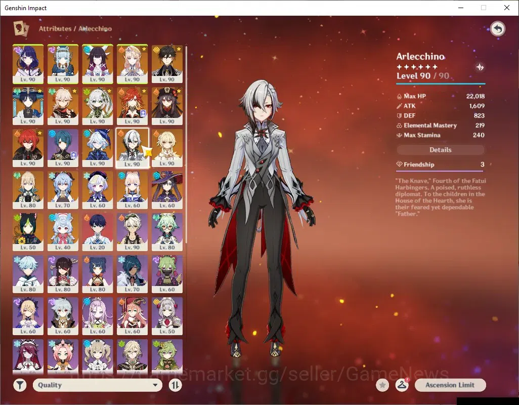 Genshin Impact Accounts ASIA|AR59|Arle PremTeam|15Limited+6(*5Weap)|[Raide image 14
