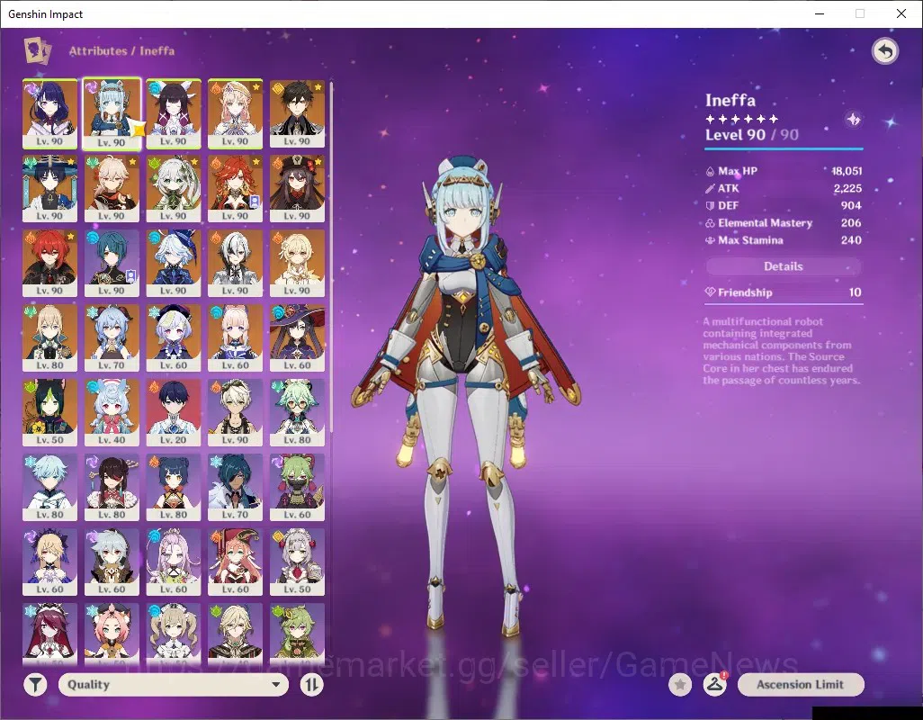 Genshin Impact Accounts ASIA|AR59|Arle PremTeam|15Limited+6(*5Weap)|[Raide image 4